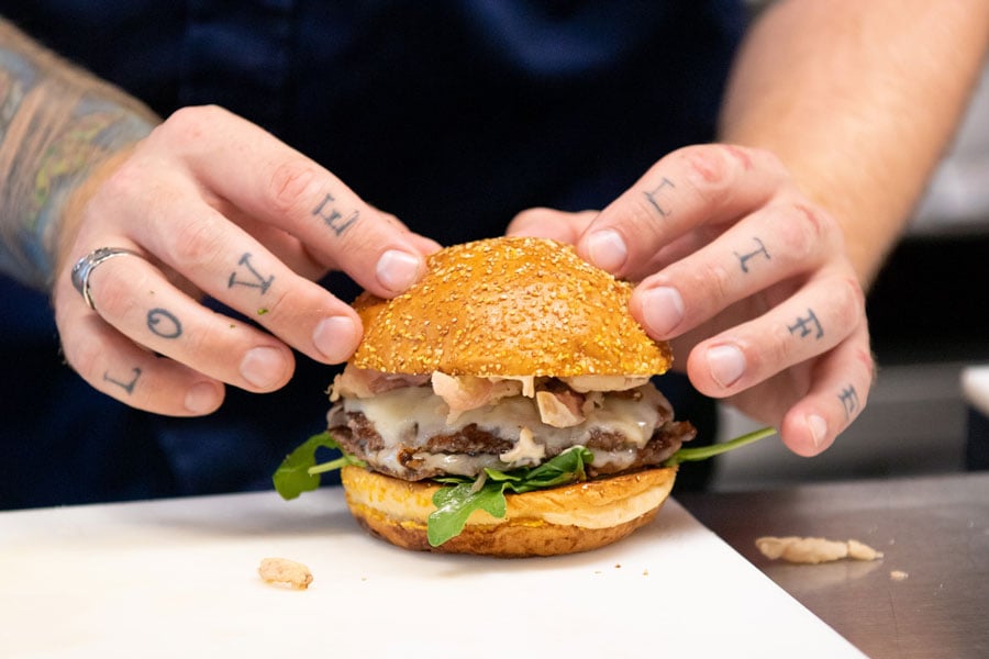 Burger-being-made-close-up