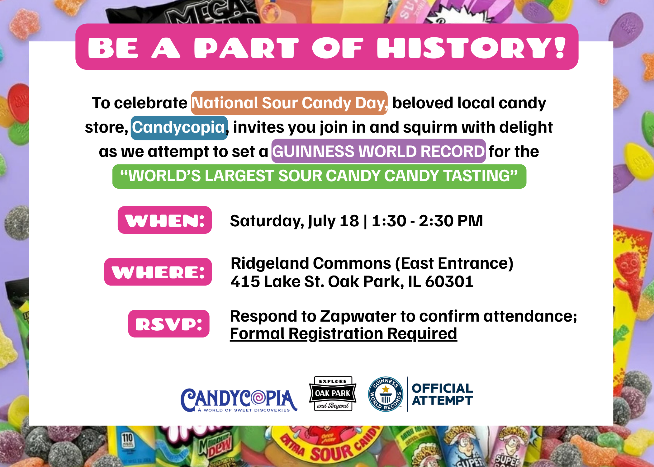 CANDYCOPIA WORLD RECORD INVITE