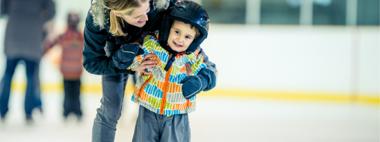 mother son night out ice skating
