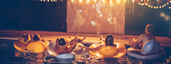 movie night at the pool
